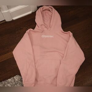 glossier pink hoodie